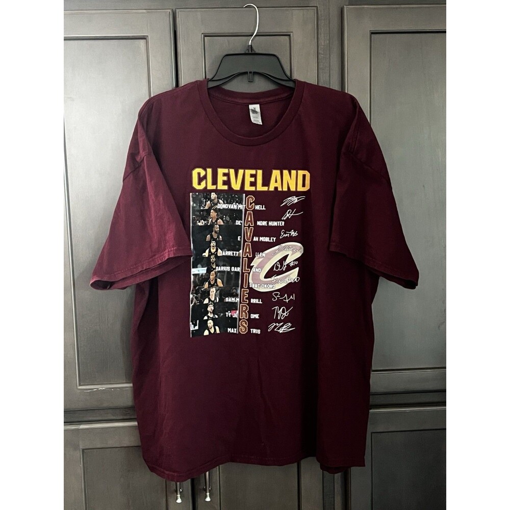Cleveland Cavaliers Men’s 100% Cotton Gildan T-shirt 3X Burgundy Players